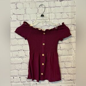 Rue21 Purple-Red Off-Shoulder Shirt